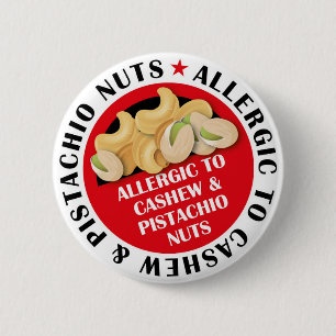 Cashew & Pistachio Nut Allergie Abzeichen Button