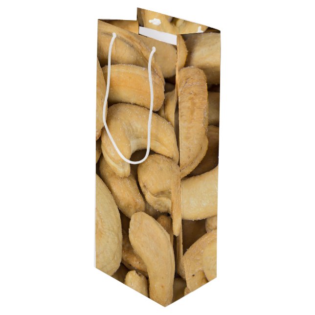 Cashewnuss Geschenktüte Für Weinflaschen (Vorderseite Schrägansicht)