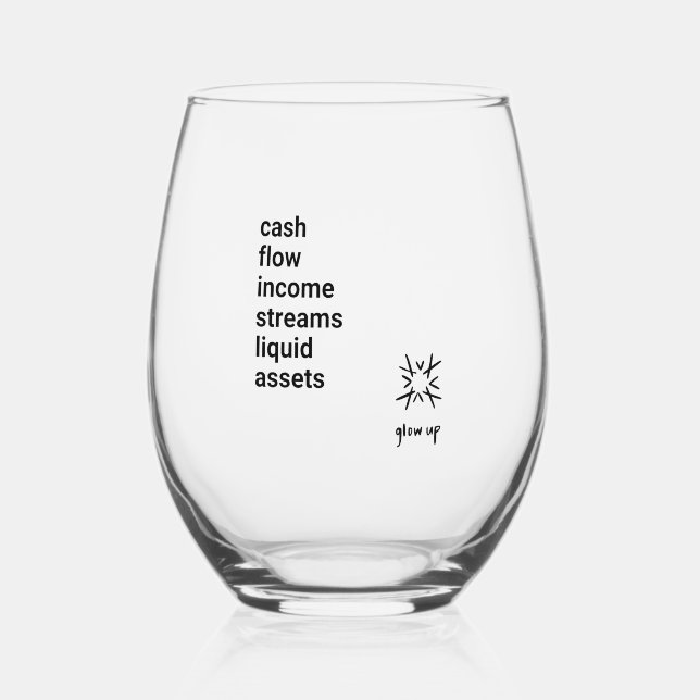 Cashflow-Erträge liquide Aktiva Weinglas Ohne Stiel (Vorderseite)