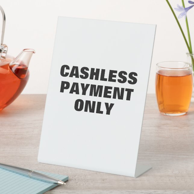 Cashless Payment Sign, Retail Store, Boutique Sockelschild (In Situ)
