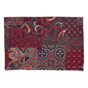 Cashmere Paisley Silk: Abstraktes Vintages Patchwo Kissenbezug
