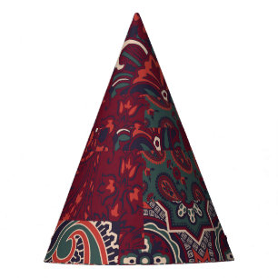 Cashmere Paisley Silk: Abstraktes Vintages Patchwo Partyhütchen