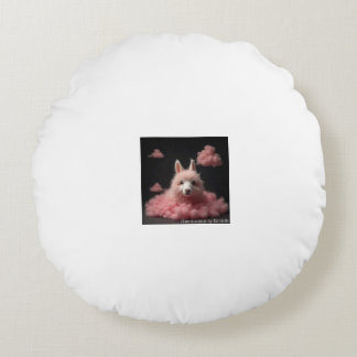 Cashmere Pink Dog Rundes Kissen
