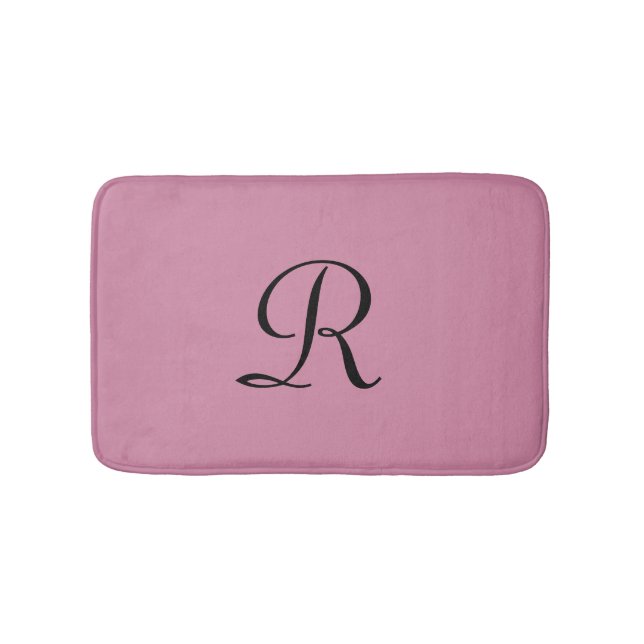 Cashmere Rose Rosa Monogramm Eleganpush Badematte (Vorderseite)