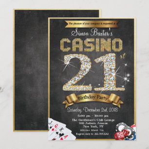 Casino 21ème Gold Diamond Invitation Anniversaire
