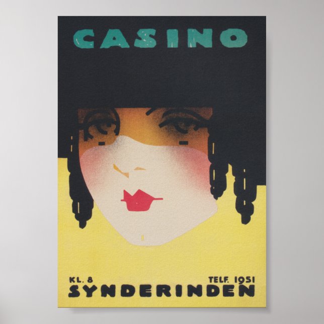 Casino à Copenhague Art Poster vintage (Devant)