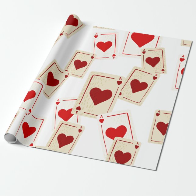 Casino Ace of Hearts Geschenkpapier (Ungerollt)
