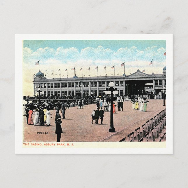 Casino Boardwalk, Asbury Park, NJ Vintag Postkarte (Vorderseite)
