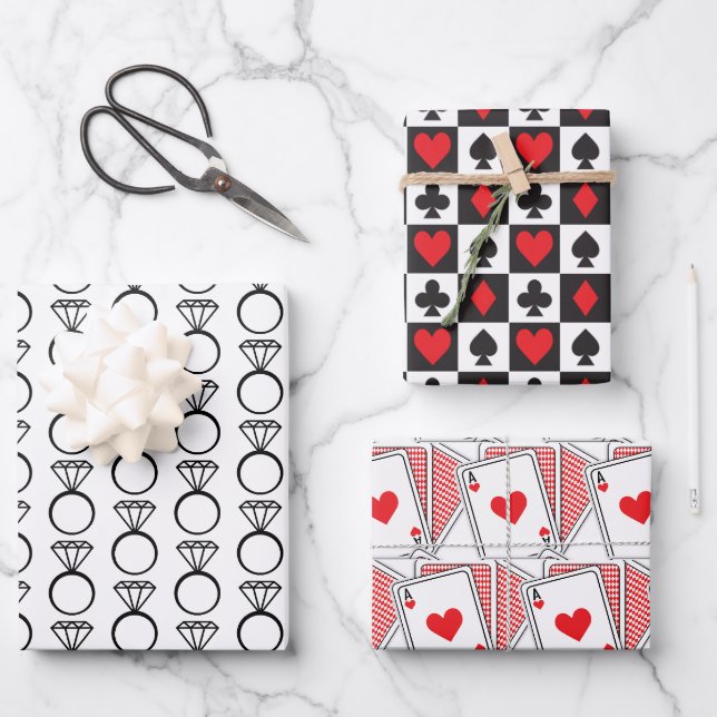 Casino Bridal/Polterabend Geschenkpapier Set (Vorderseite)