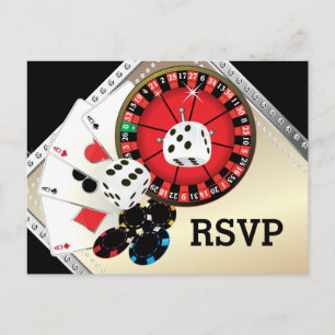 Casino, Casino Nacht, Postcard UAWG Einladungspostkarte