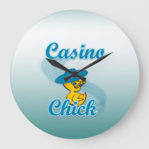 Casino Chick #3 Große Wanduhr