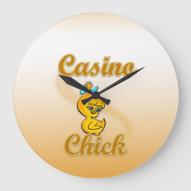 Casino Chick Große Wanduhr (Vorderseite)