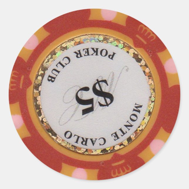 Casino Chip für Split Münzen, Super Triple etc. Runder Aufkleber (Vorderseite)
