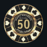 Casino Chip Las Vegas Geburtstag - Creme und Gold Magnet<br><div class="desc">📌 BITTE LESEN!! 🥇 ORIGINAL COPYRIGHT ART DESIGN VON Donna Siegrist NUR AUF ZAZZLE VERFÜGBAR! Las Vegas Poker Chip Stilvoll Birthday Magnet in einem Creme und Imitat Gold Design bereit für Sie zu personalisieren. Dieses Design funktioniert für jeden Geburtstag, wie zum Beispiel einen 21. Geburtstag, 30., 40., 50., 60., 70....</div>