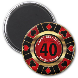 Casino Chip Las Vegas Geburtstag Magnet