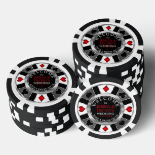 Casino Chip Wedding - Drink auf uns - Silver & Red