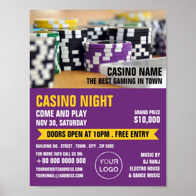 Casino Chips, Casino Night, Gaming Industry Poster (Vorne)