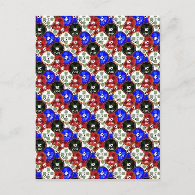 Casino Chips Postkarte (Vorderseite)