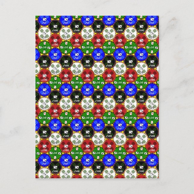 Casino Chips Postkarte (Vorderseite)