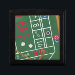 Casino Craps Tisch mit Chips und Würfeln Schmuckschachtel<br><div class="desc">Vergewissern Sie sich,  dass Lady Luck mit diesem Bild eines Craps-Tisches von Chariklia Zarris auf Ihrer Seite ist. Die Würfel wurden geworfen und werden zusammen mit allen verlierenden Wetten gesammelt. Legen Sie diese Handlung gefüllt Druck auf Ihre Wand heute!</div>