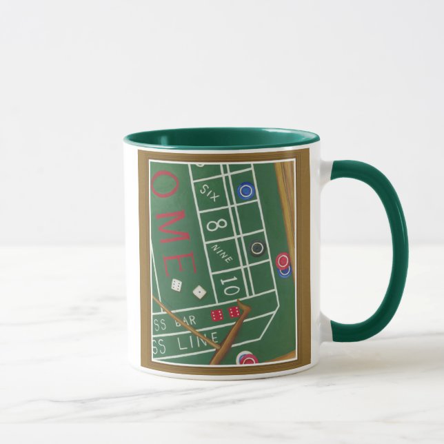 Casino Craps Tisch mit Chips und Würfeln Tasse (Rechts)