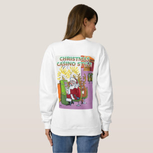 Casino de Noël style femme sweatshirt blanc retou