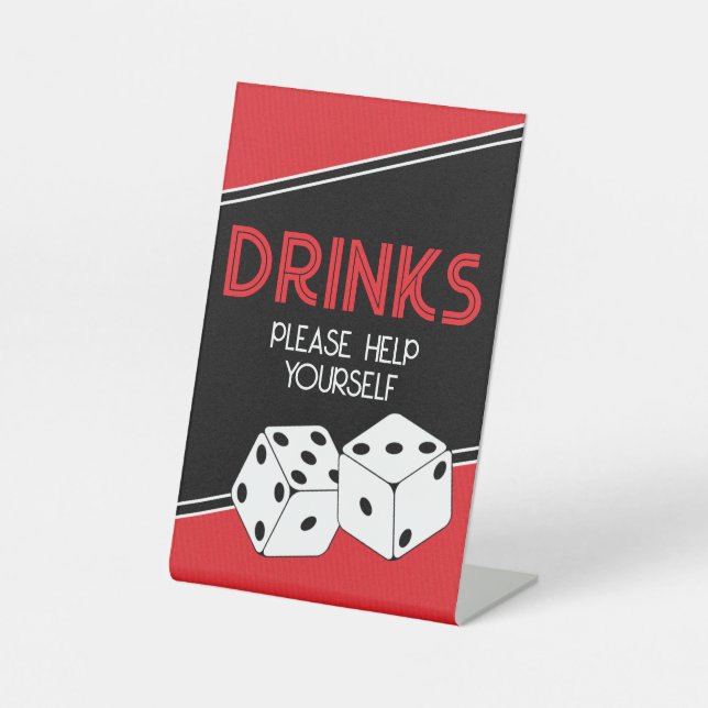 Casino Dice Party Drinks Unterschreiben Sockelschild (Vorderseite)