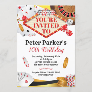 Casino Einladung zum Geburtstag