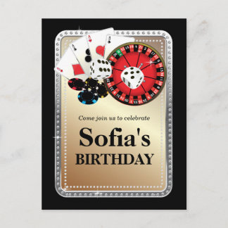 Casino Erwachsenenspiel Geburtstag Postkarte Einla