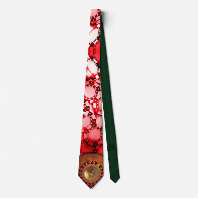 Casino Gambler Roulette Lucky Necktie Krawatte (Vorderseite)