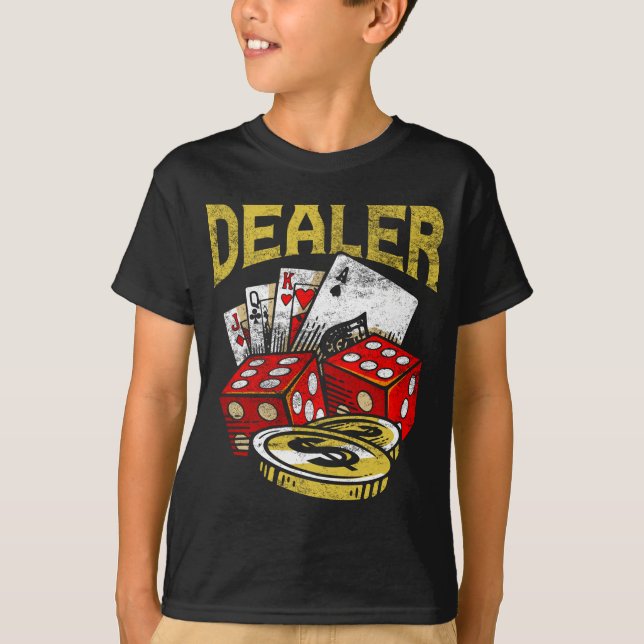Casino Gambling Dealer Texas Holdem Poker T-Shirt (Vorderseite)