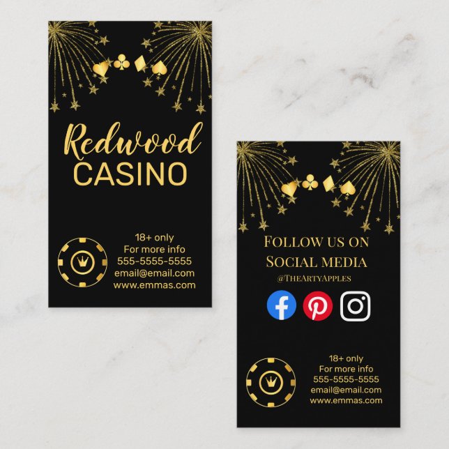 Casino Gambling Hotel Event Party Planer Visitenkarte (Vorne/Hinten)