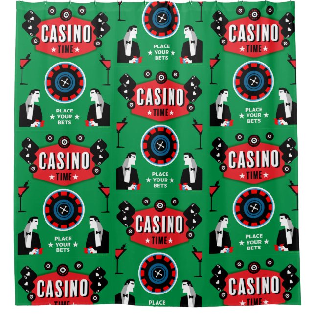 Casino Gambling Poker Roulette Duschvorhang (Vorderseite)