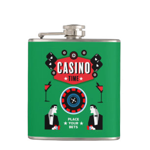 Casino Gambling Poker Roulette Flachmann