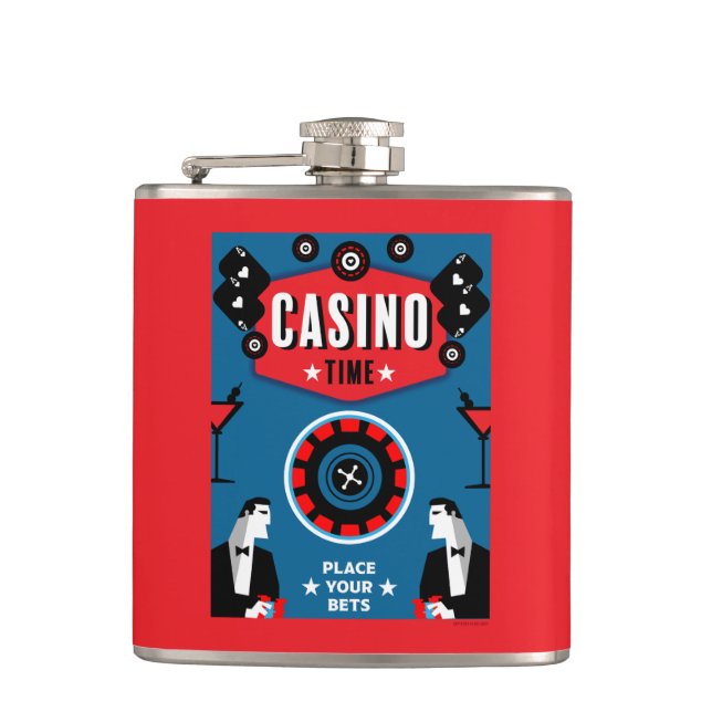 Casino Gambling Poker Roulette Flachmann (Vorderseite)