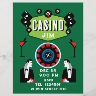 Casino Gambling Poker Roulette Flyer