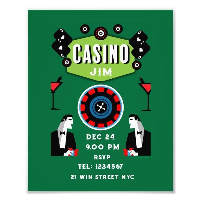 Casino Gambling Poker Roulette Fotodruck (Vorne)