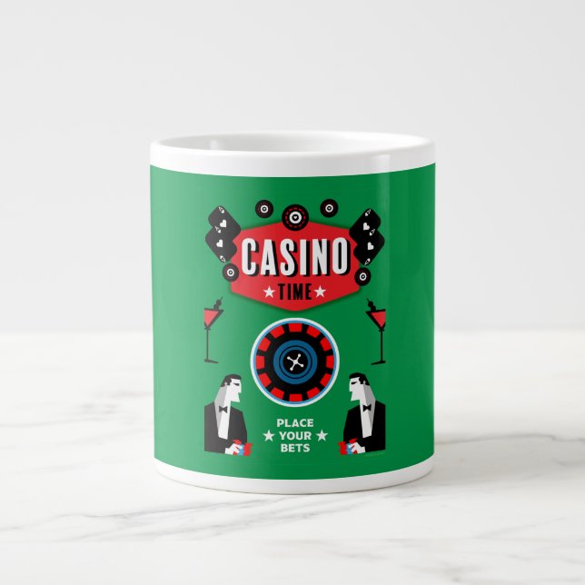 Casino Gambling Poker Roulette Jumbo-Tasse (Vorderseite)