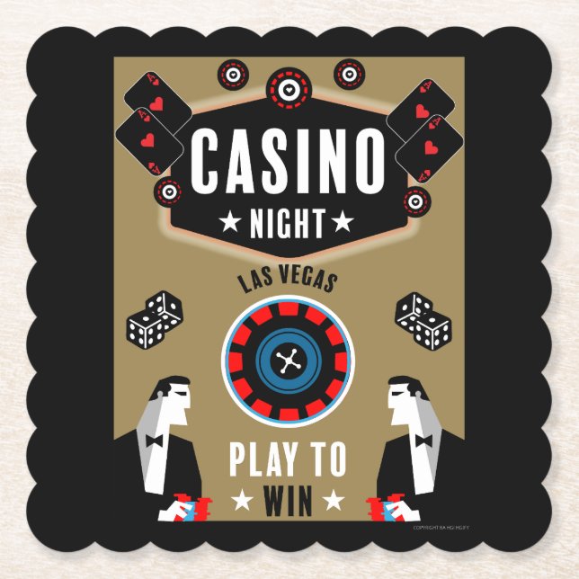 Casino Gambling Poker Roulette Untersetzer (Vorderseite)