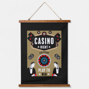 Casino Gambling Poker Roulette Wandteppich Mit Holzrahmen