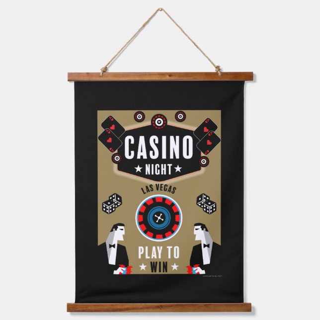 Casino Gambling Poker Roulette Wandteppich Mit Holzrahmen (Vorderseite)