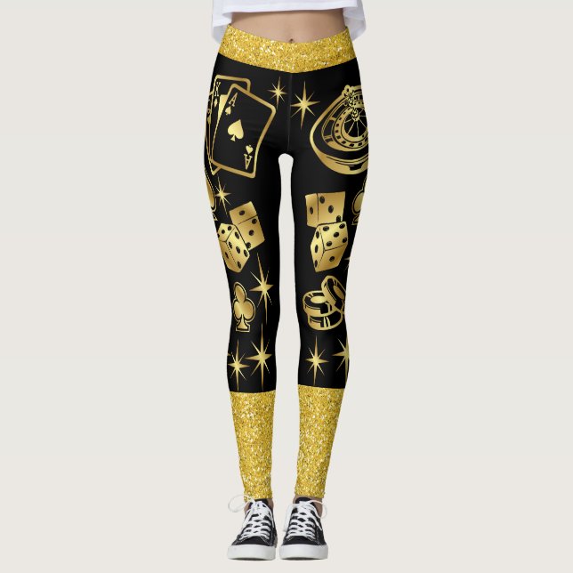 Casino Gambling Pop Mode Leggings (Vorderseite)