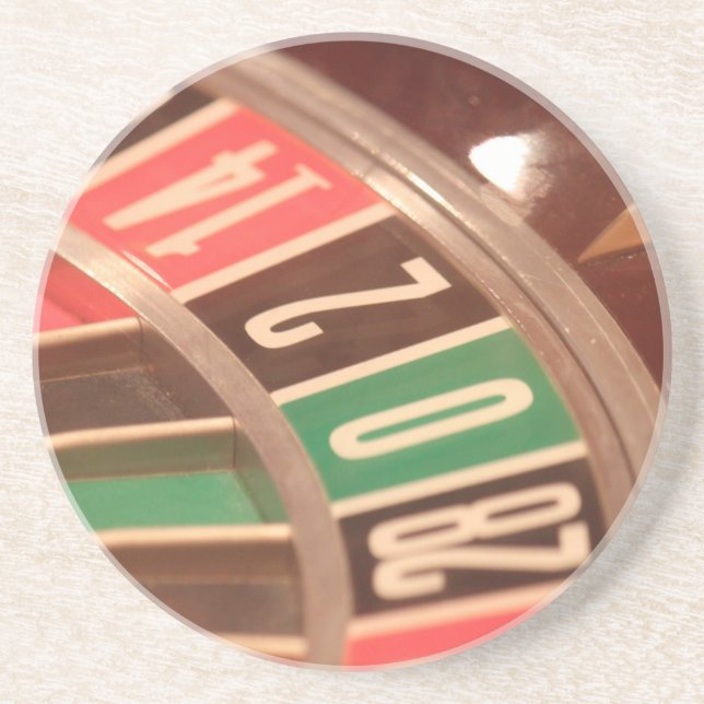 Casino Gambling Roulette Wheel Vintag Retro Style Getränkeuntersetzer (Vorne)