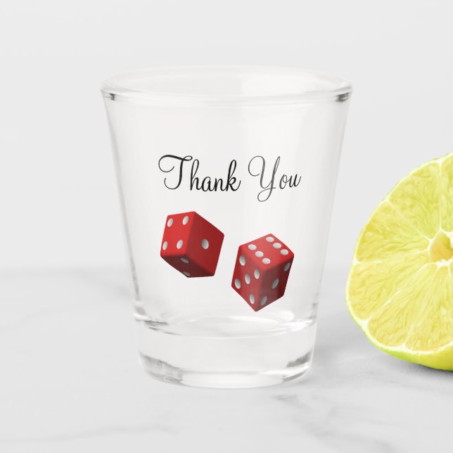 Casino-Gastgeschenk Hochzeit Schnapsglas (Vorderseite)