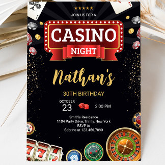 Casino Geburtstag Einladung