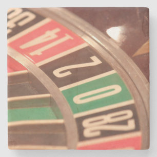 Casino-Glücksspiel-Rouletterad im vintage Retro-St Steinuntersetzer