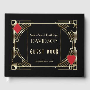 Casino Gold Art Deco Rahmen Roaring 20er Hochzeit Gästebuch