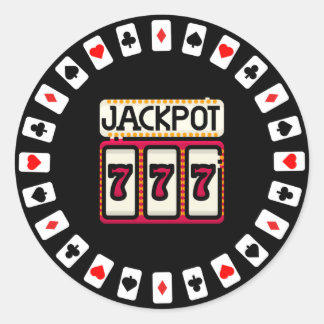 Casino Hit the Jackpot 777 Runder Aufkleber