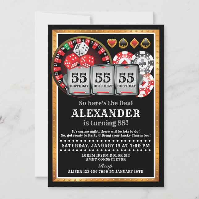 Casino Invitation Anniversaire (Devant)