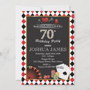 Casino Invitation d'anniversaire 70e